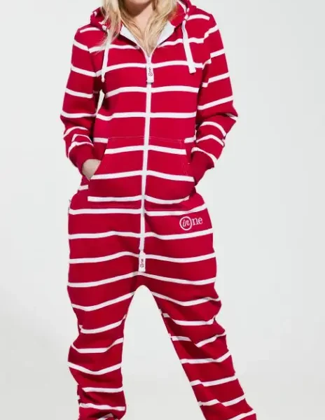 Inone comfy stripe red jumpsuit