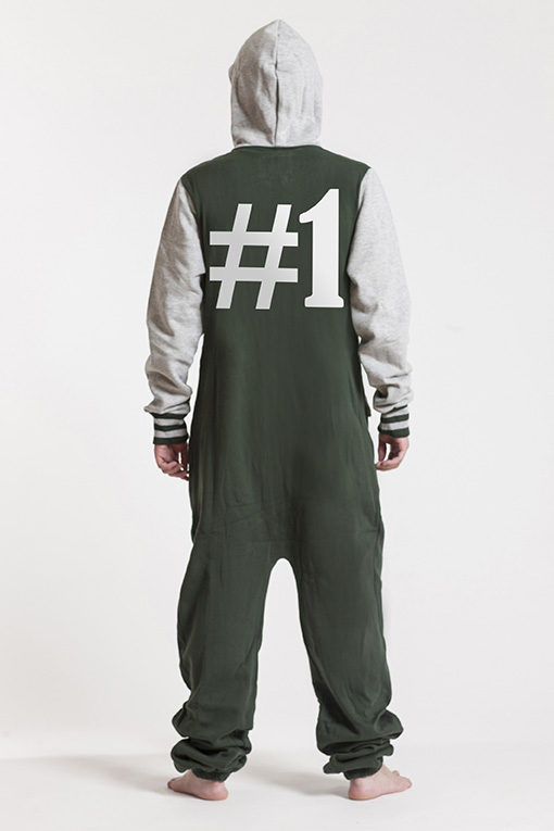 INONE COMFY "HASHTAG" COLLEGE GREEN JUMPSUIT