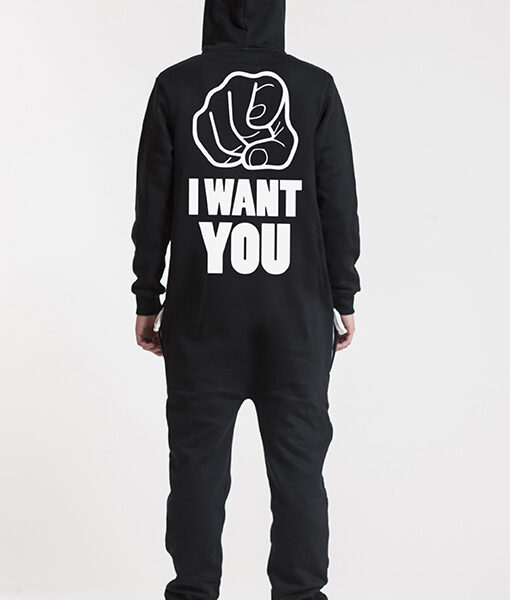 INONE COMFY "I WANT YOU" BLACK JUMPSUIT