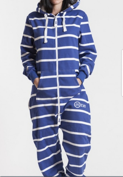 inone comfy stripe blue jumpsuit